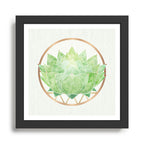 Watercolor Succulent Plant with Metallic Gold Framed Art Print Gallery Image 1