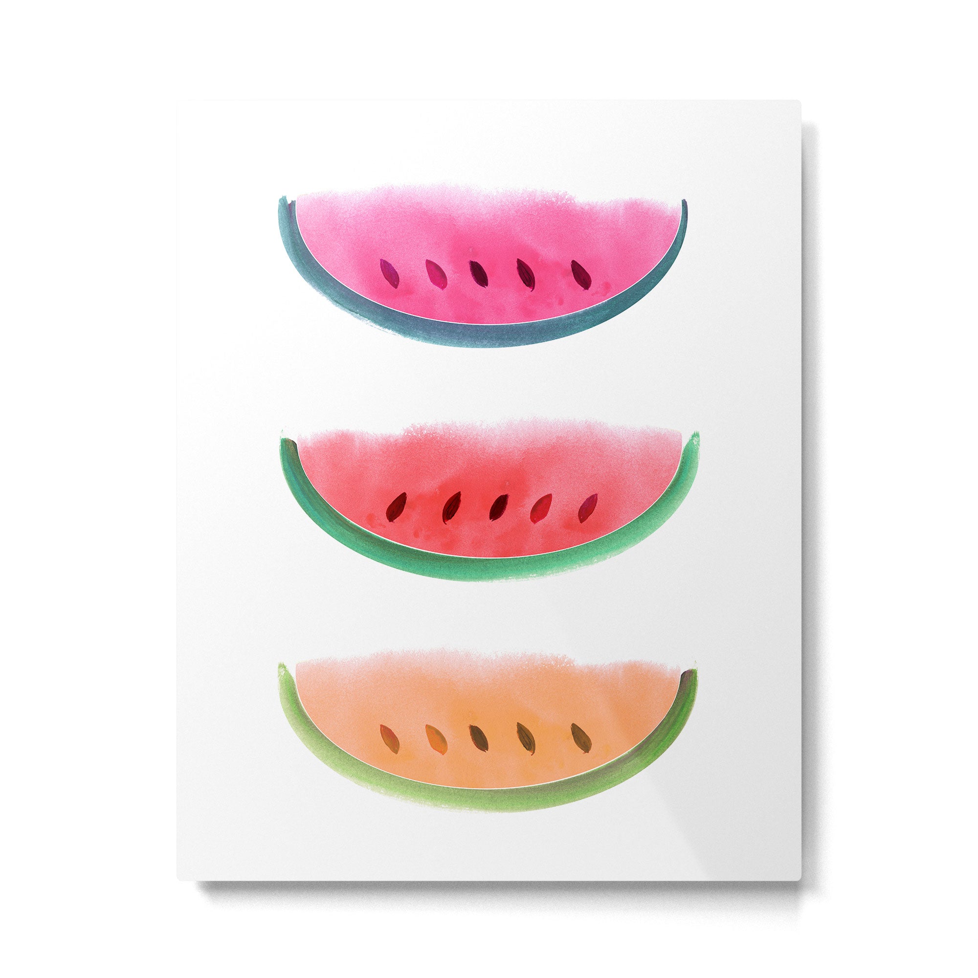 Watermelon Watercolor Metal Print Gallery Image 4