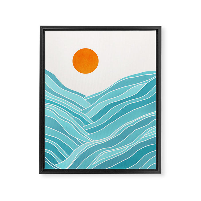 Waves Like Mountains Landscape Framed Canvas Print Gallery Image 1