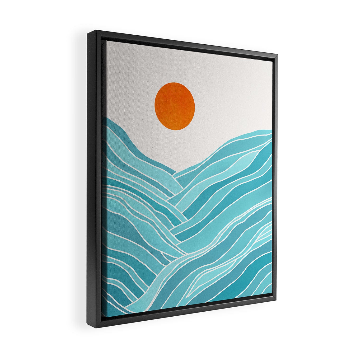 Waves Like Mountains Landscape Framed Canvas Print Gallery Image 2