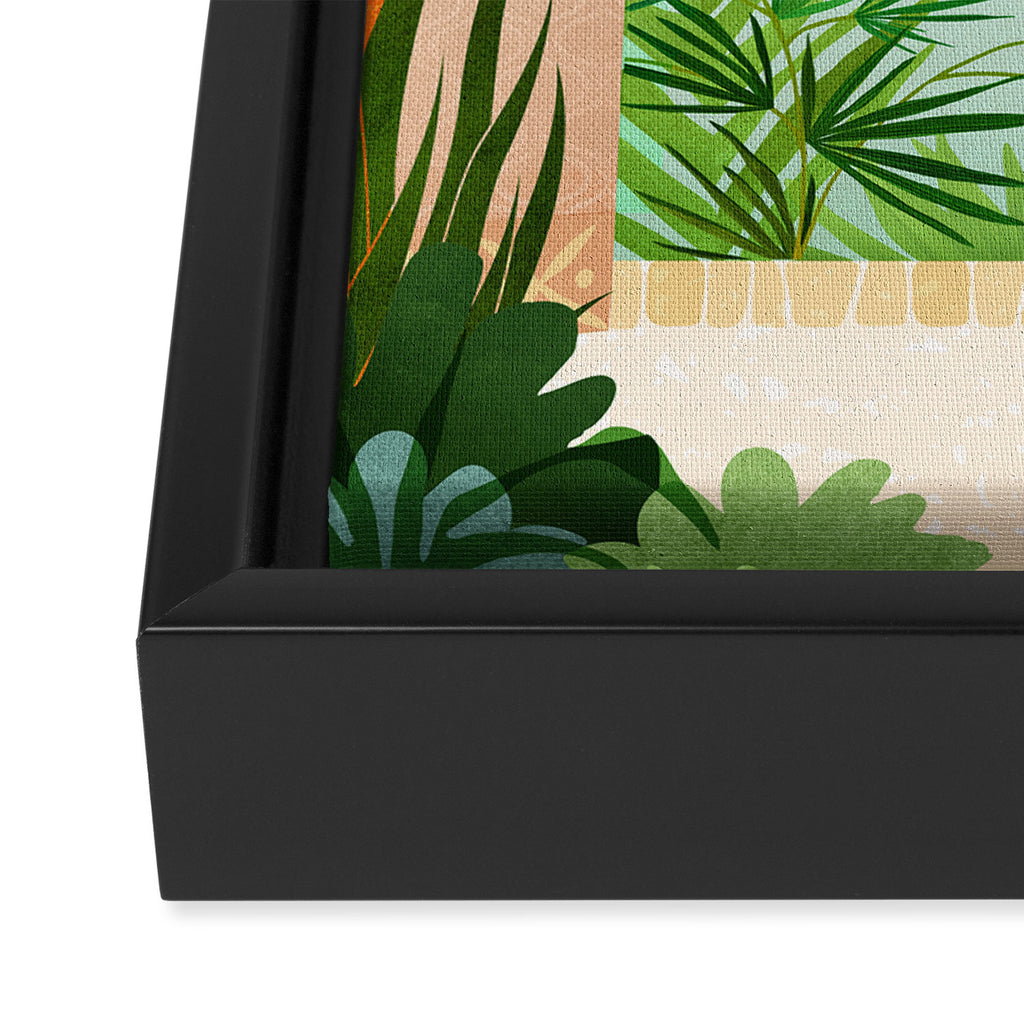 Welcome Home - Tropical Landscape Framed Canvas Print Gallery Image 3