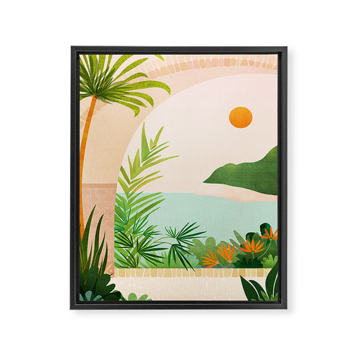 Welcome Home - Tropical Landscape Framed Canvas Print Gallery Image 1