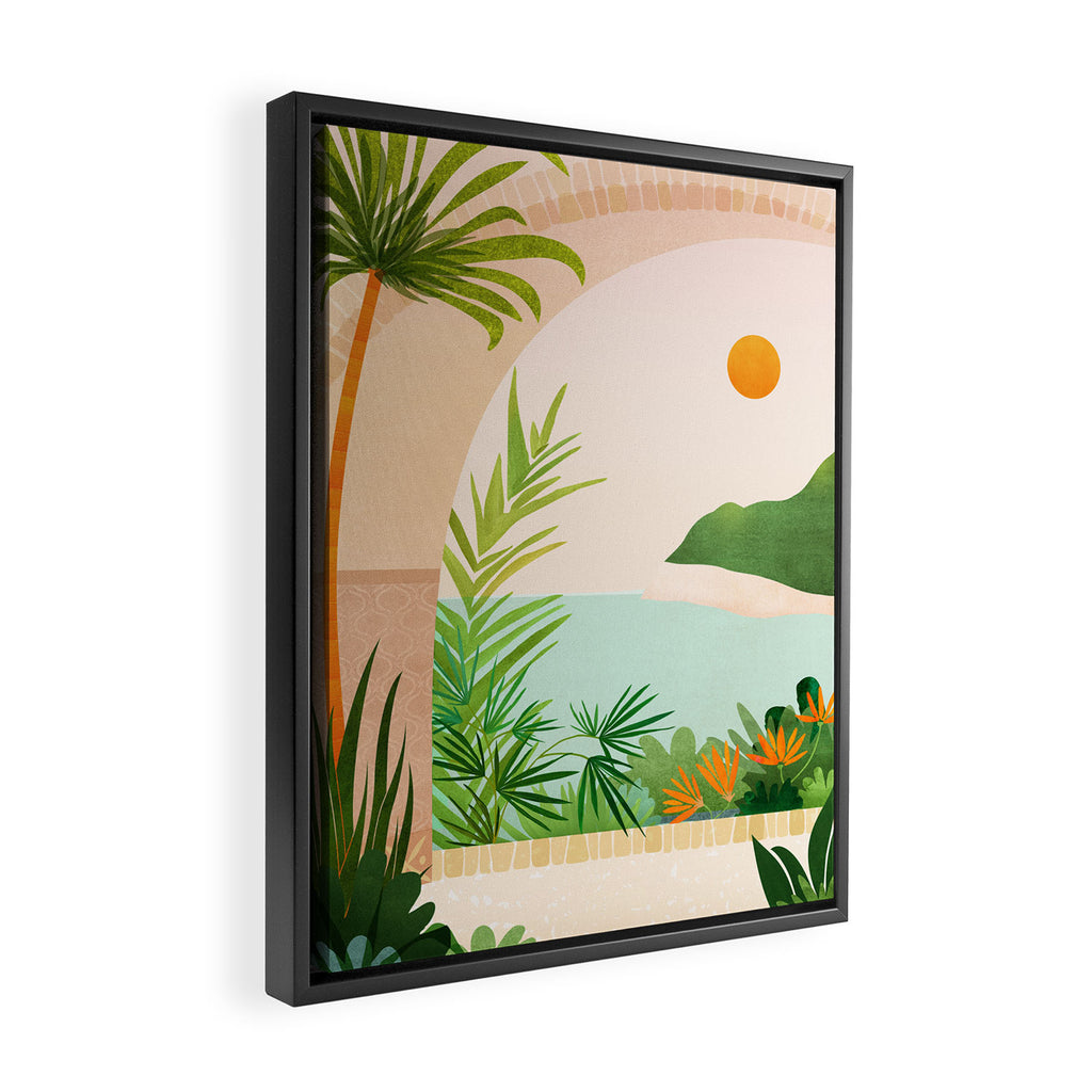 Welcome Home - Tropical Landscape Framed Canvas Print Gallery Image 2