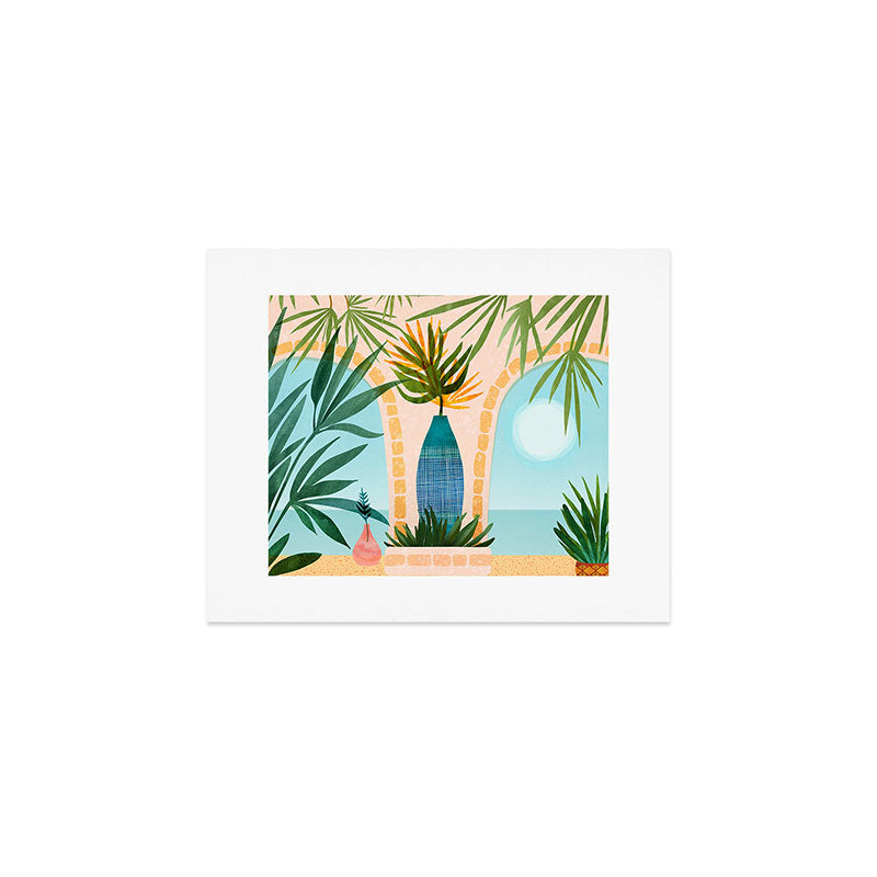 Welcome To The Hotel California Illustrated Landscape / Villa Series Art Print Gallery Image 1
