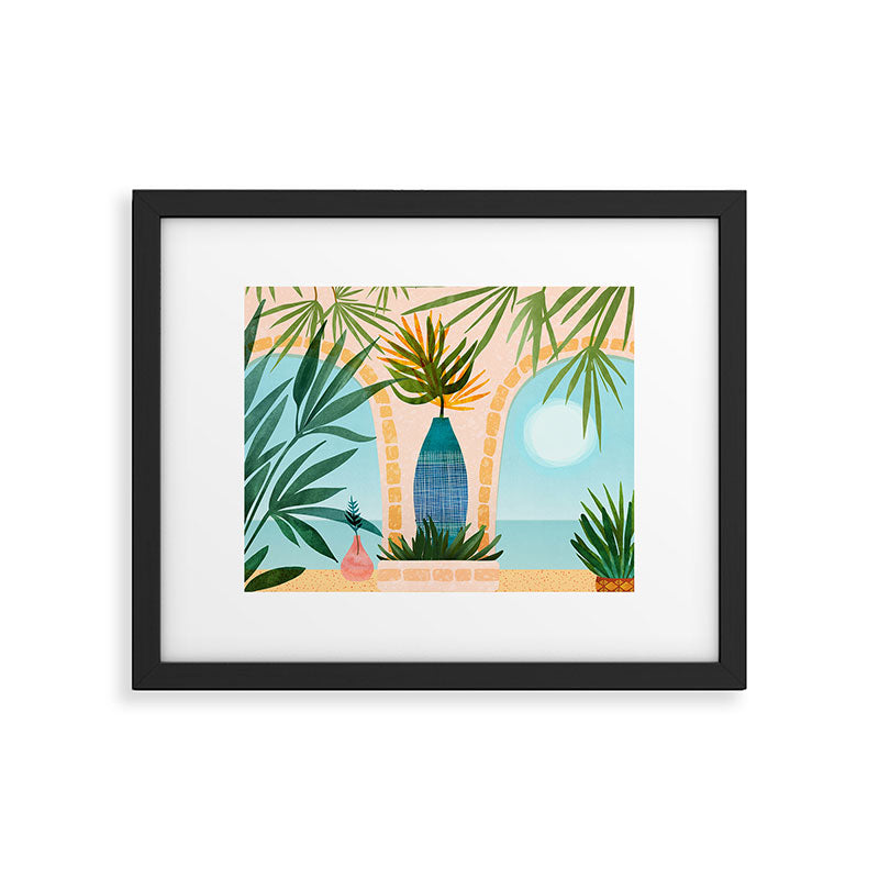 Welcome To The Hotel California Illustrated Landscape / Villa Series Framed Art Print Gallery Image 6