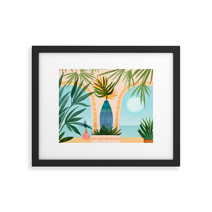Welcome To The Hotel California Illustrated Landscape / Villa Series Framed Art Print Gallery Image 1