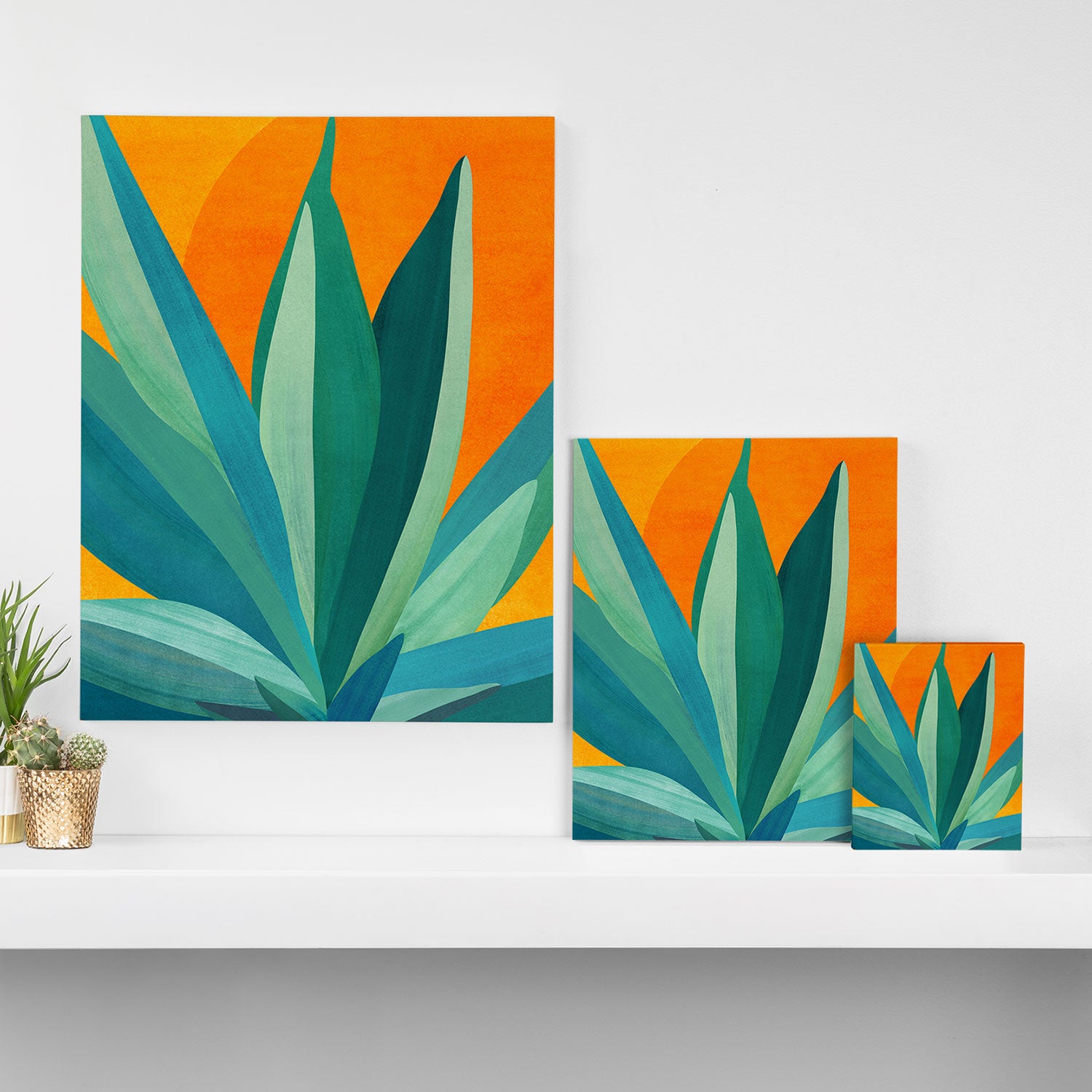 West Coast Sunset With Agave Canvas Print Gallery Image 3