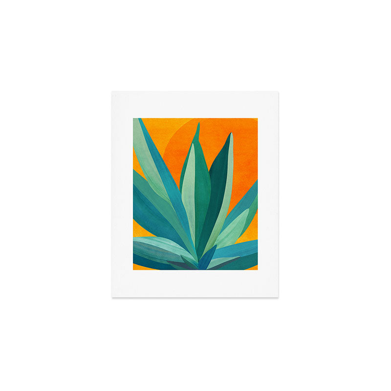 West Coast Sunset With Agave Art Print Gallery Image 1