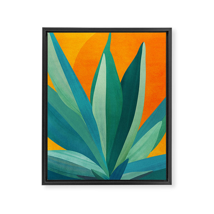 West Coast Sunset With Agave Framed Canvas Print Gallery Image 1