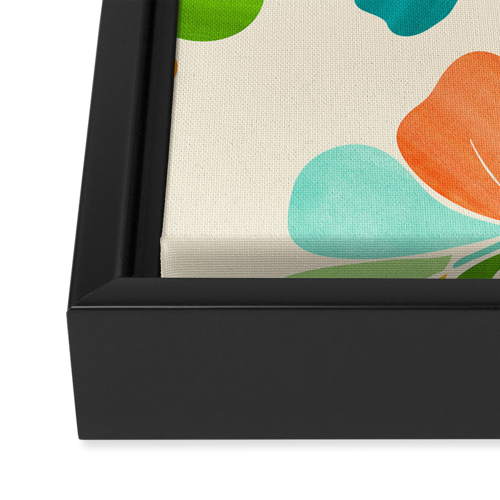 Whimsical Tropical Leaf Framed Canvas Print Gallery Image 3