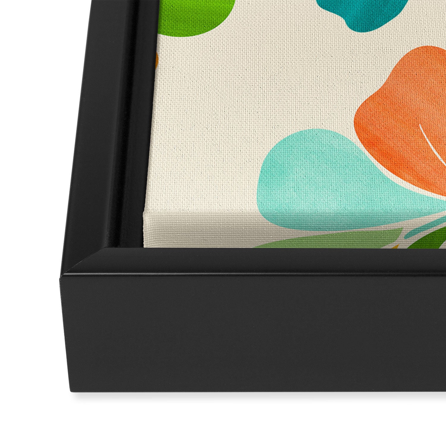 Whimsical Tropical Leaf Framed Canvas Print Gallery Image 3