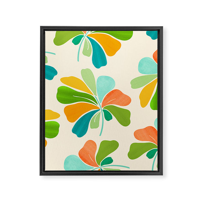 Whimsical Tropical Leaf Framed Canvas Print Gallery Image 1