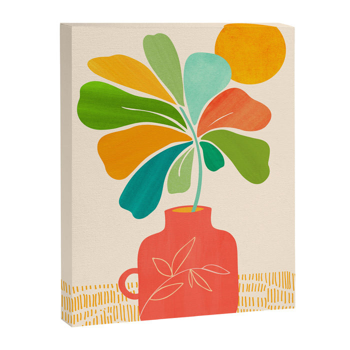 Whimsical Tropical Leaf Still Life Canvas Print Gallery Image 1
