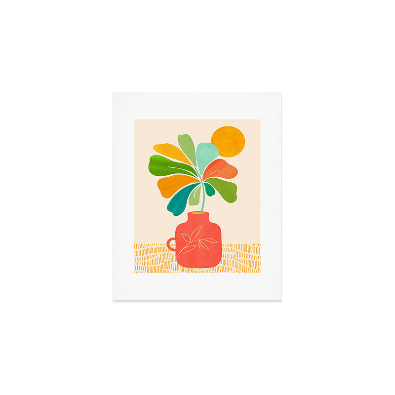 Whimsical Tropical Leaf Still Life Art Print Gallery Image 1