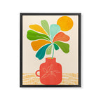 Whimsical Tropical Leaf Still Life Framed Canvas Print Gallery Image 6