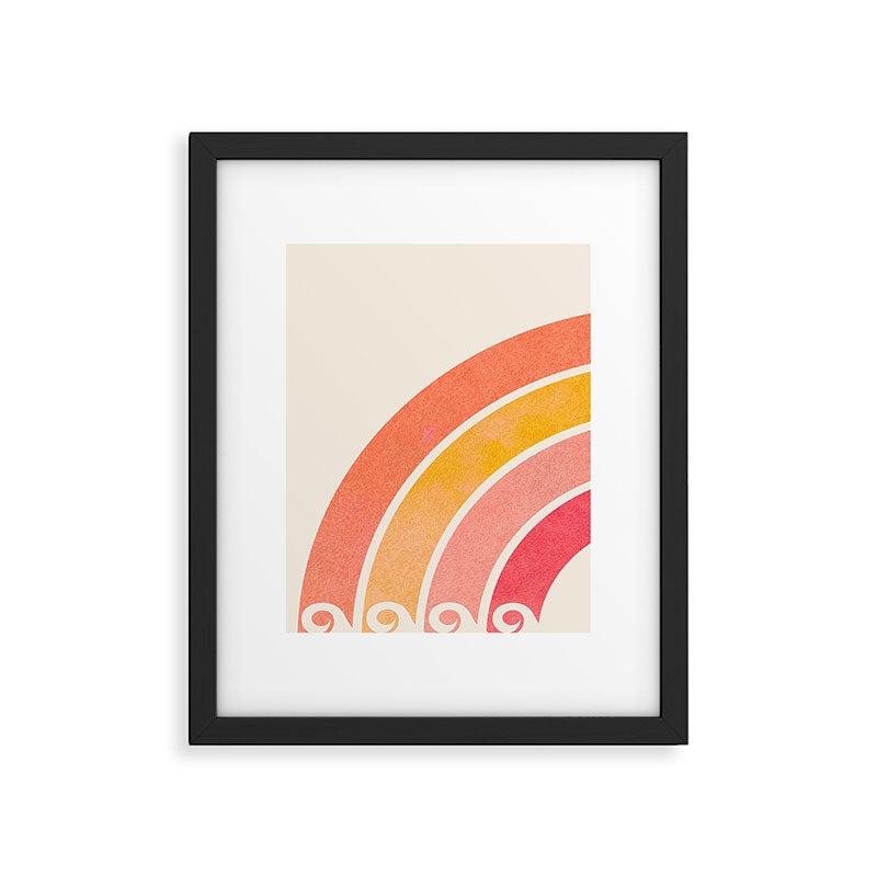 Whimsical Vintage Rainbow Waves Framed Art Print Gallery Image 5