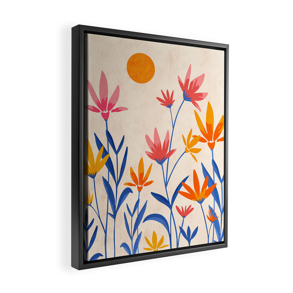 Wild Cosmos Floral Framed Canvas Print Gallery Image 2
