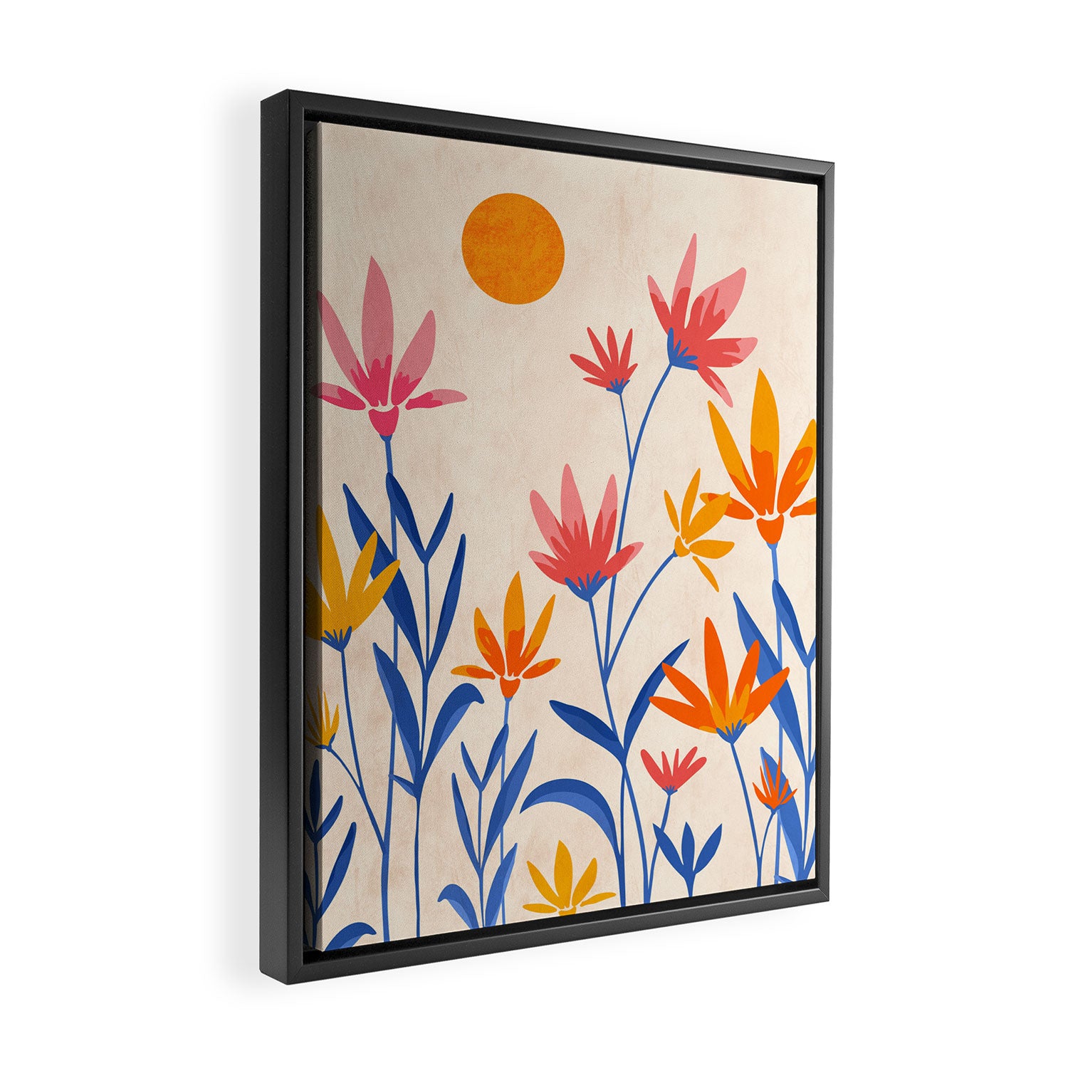 Wild Cosmos Floral Framed Canvas Print Gallery Image 2