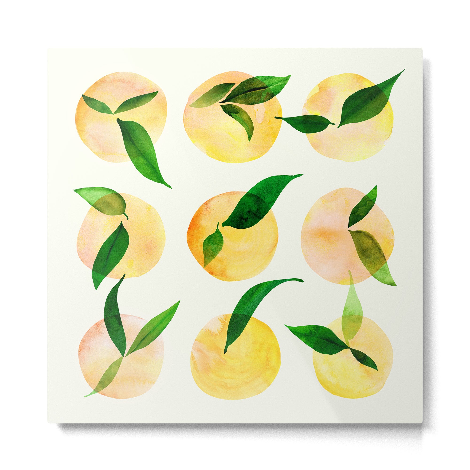 Wild Lemons Watercolor Metal Print Gallery Image 2