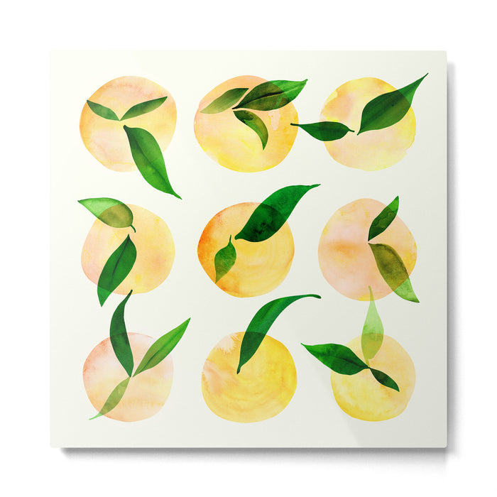 Wild Lemons Watercolor Metal Print Gallery Image 1