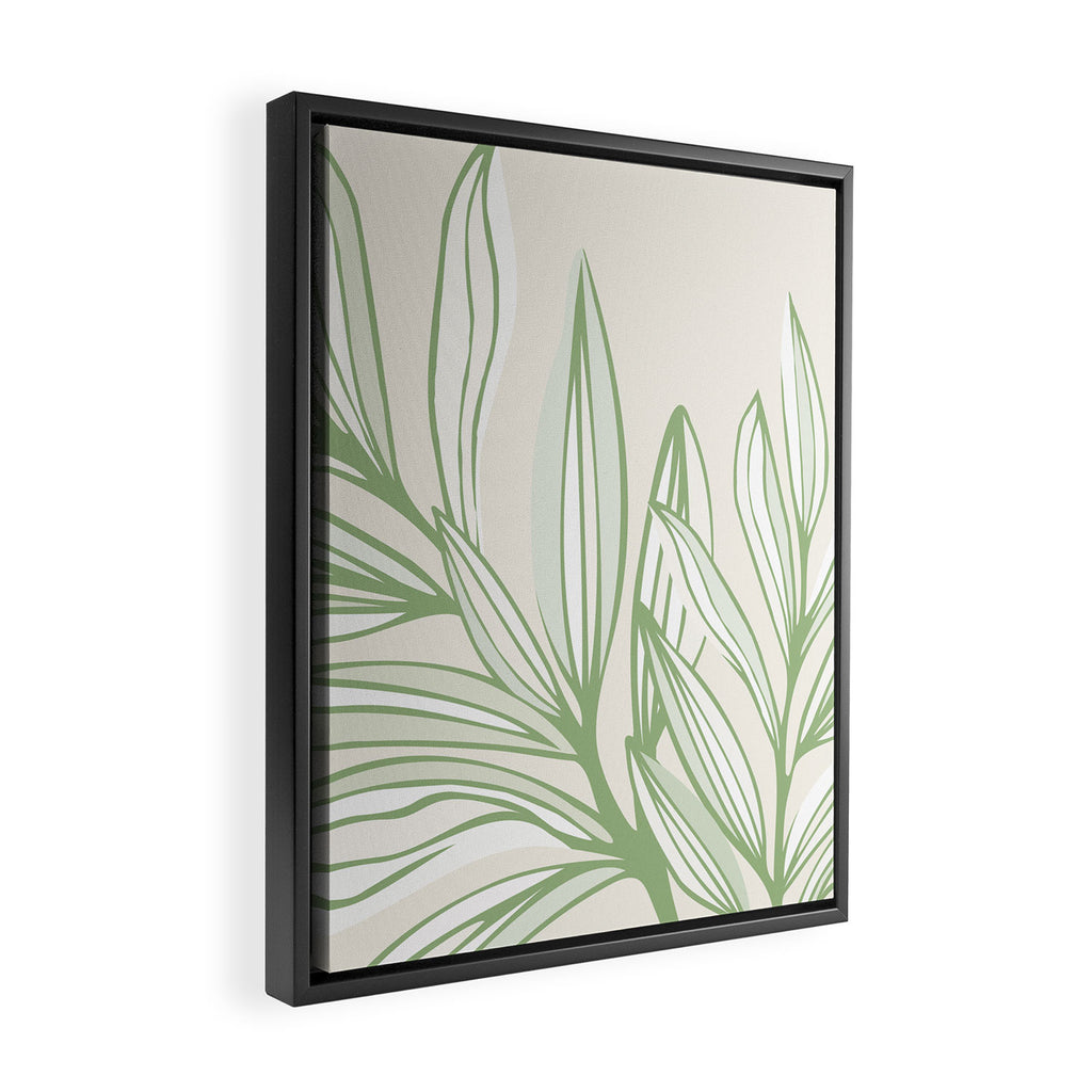 Wild Spring Meadow - Botanic Line Art Framed Canvas Print Gallery Image 2