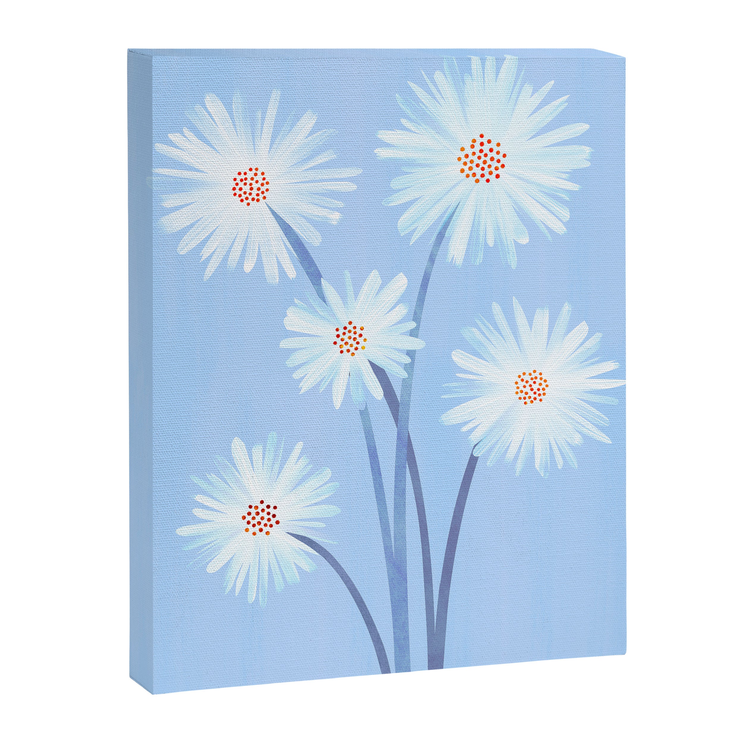 Winter Floral Still Life in Ice Blue Canvas Print Gallery Image 6