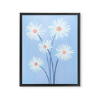 Winter Floral Still Life in Ice Blue Framed Canvas Print Gallery Image 6