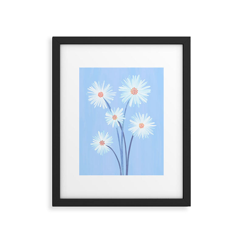 Winter Floral Still Life in Ice Blue Framed Art Print Gallery Image 5