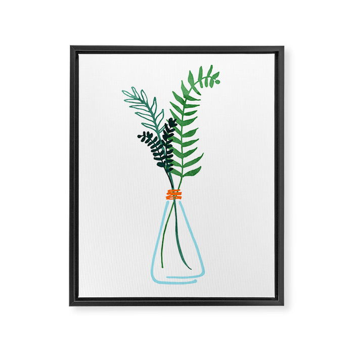 Winter Herbs / Botanical Illustration Framed Canvas Print Gallery Image 1