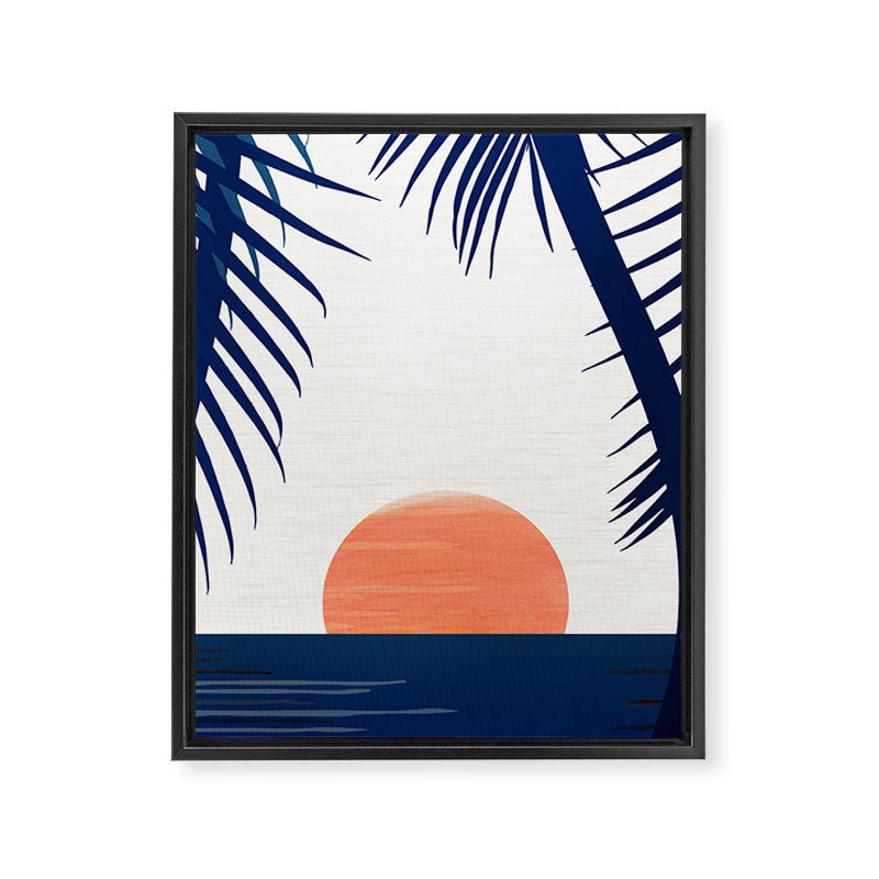 Winter Sunset / Abstract Landscape Framed Canvas Print Gallery Image 8