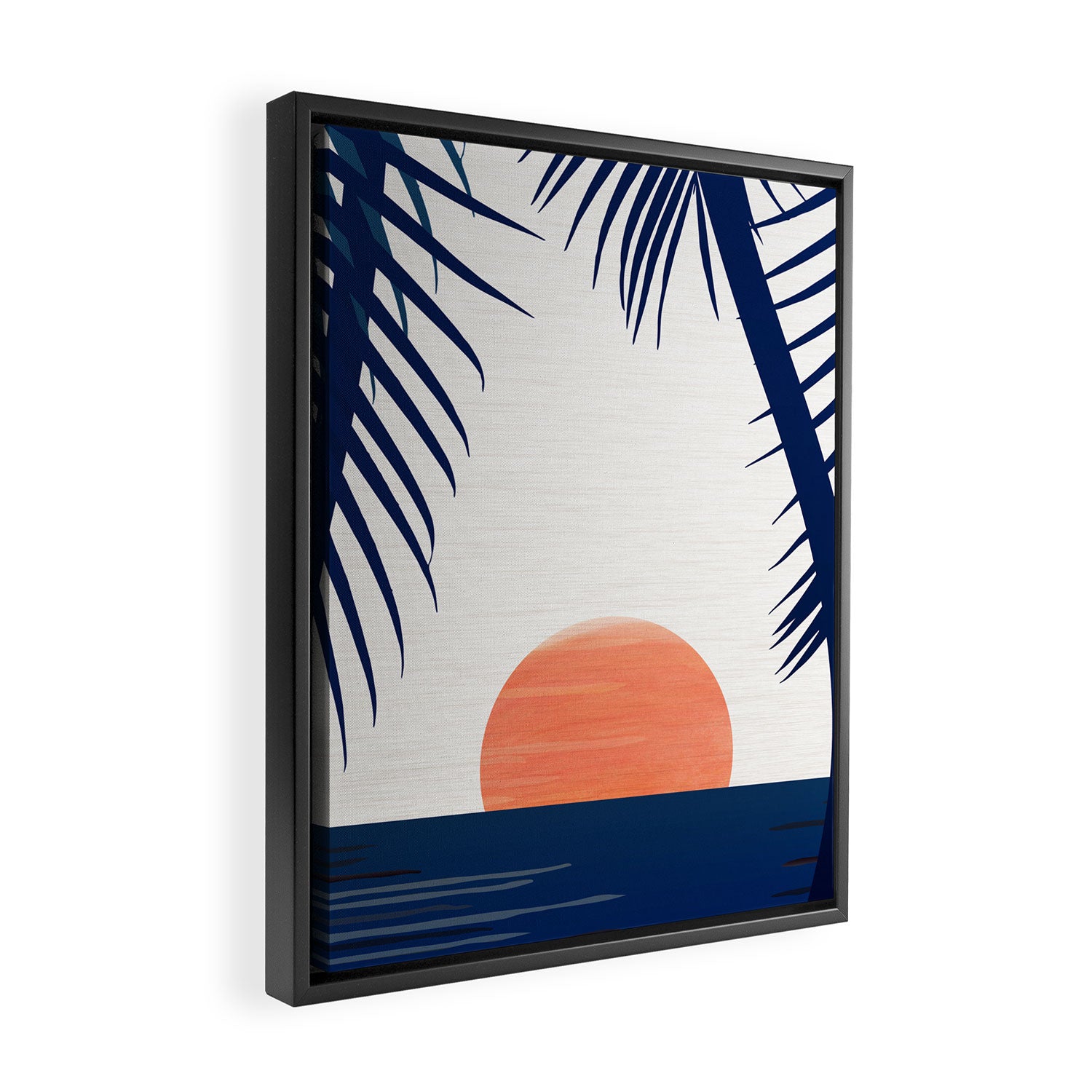 Winter Sunset / Abstract Landscape Framed Canvas Print Gallery Image 2