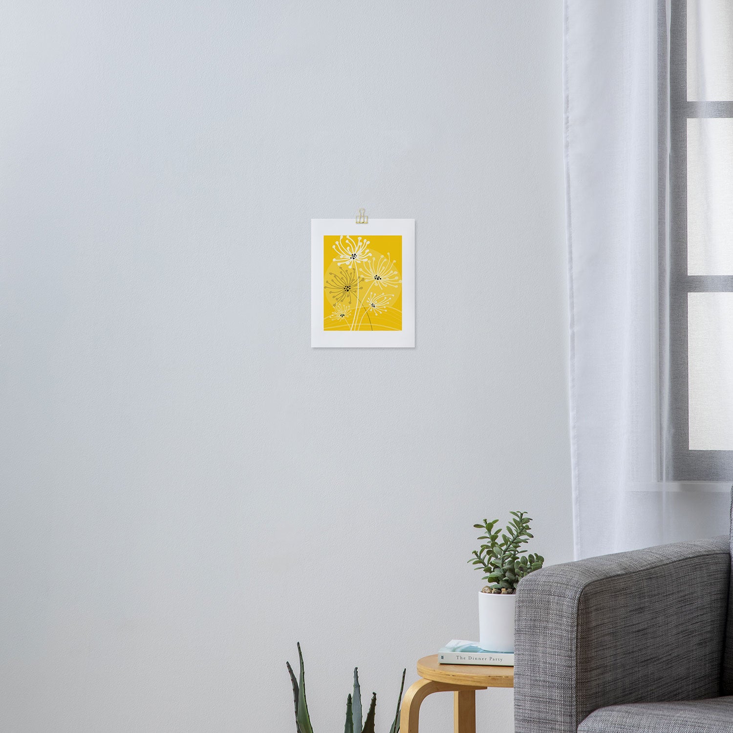 Yellow Queen Anne's Lace Illustration Art Print Gallery Image 3
