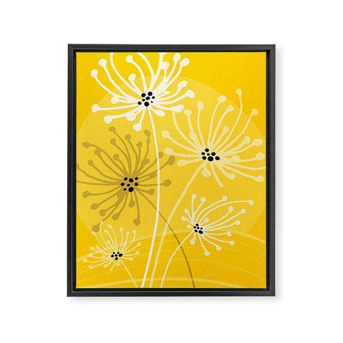 Yellow Queen Anne's Lace Illustration Framed Canvas Print Gallery Image 1