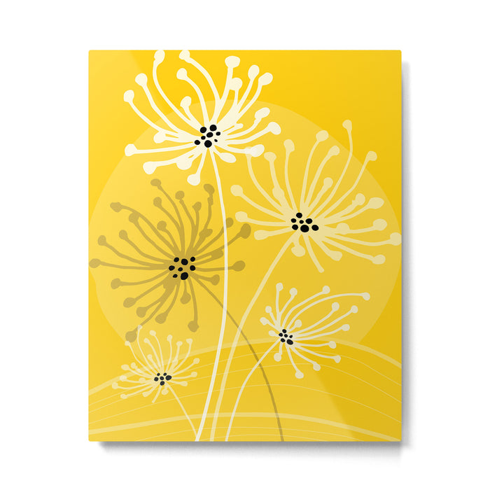 Yellow Queen Anne's Lace Illustration Metal Print Gallery Image 1