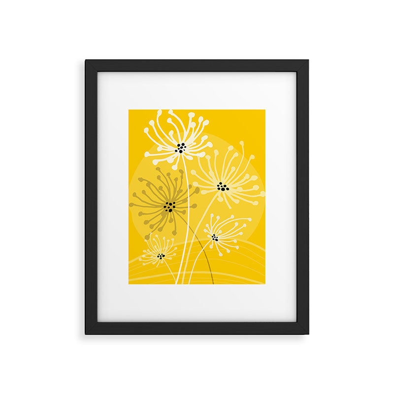Yellow Queen Anne's Lace Illustration Framed Art Print Gallery Image 4
