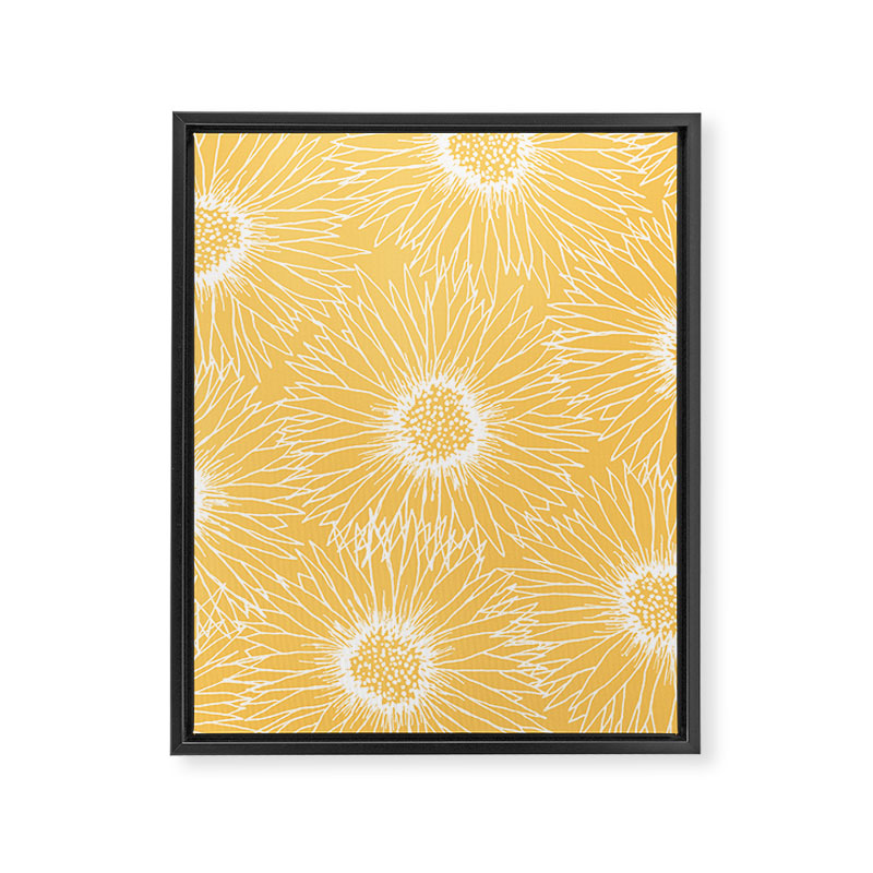 Yellow Sunflowers Line Art Framed Canvas Print Gallery Image 8