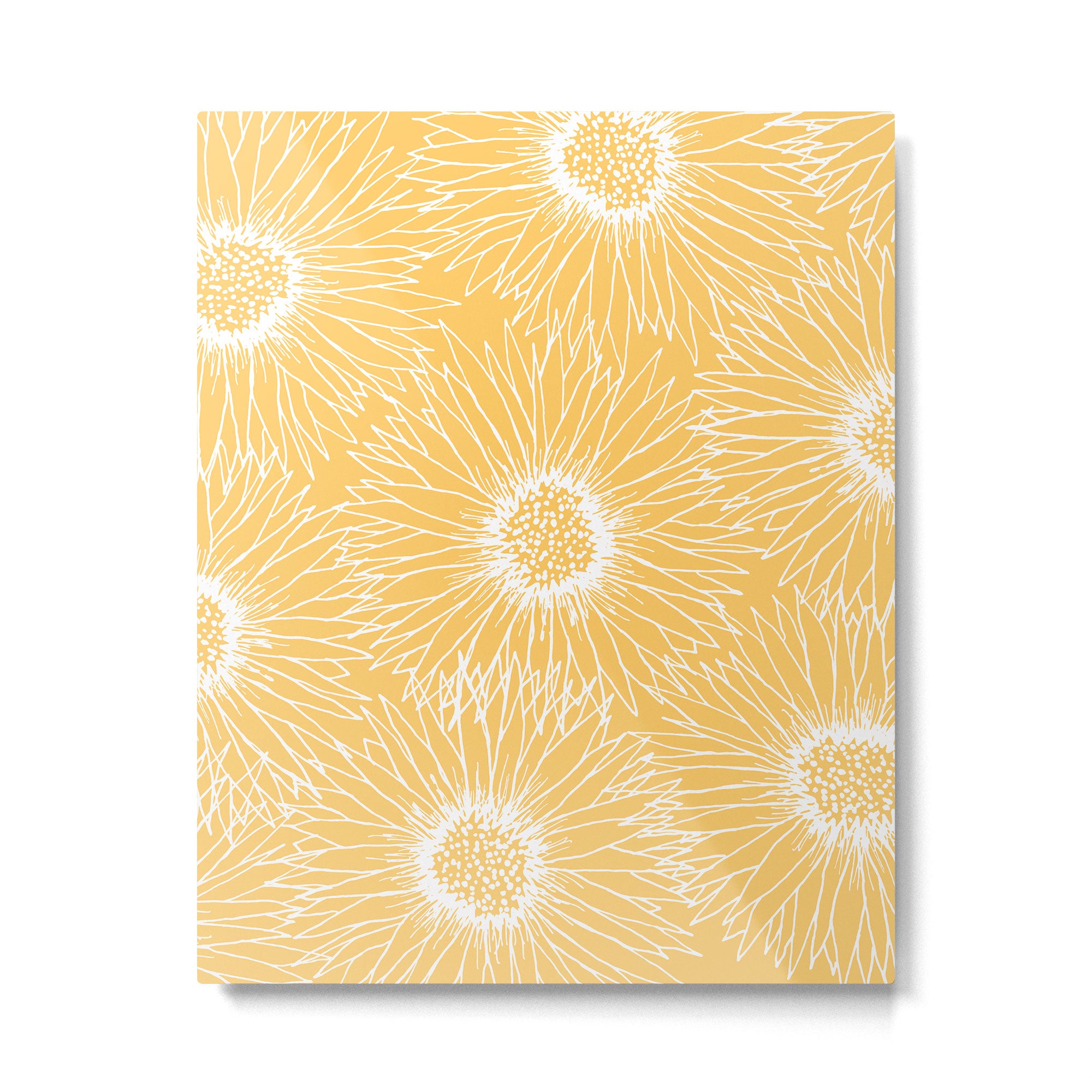 Yellow Sunflowers Line Art Metal Print Gallery Image 6