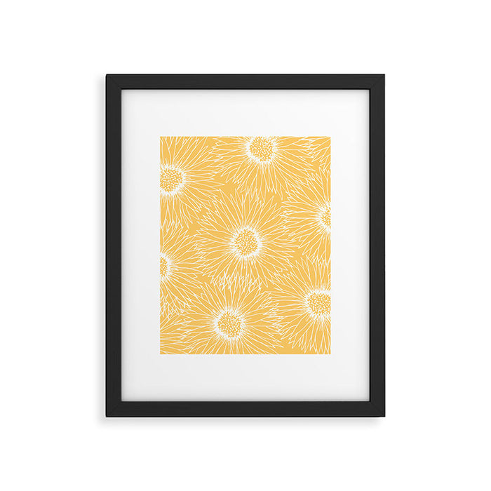 Yellow Sunflowers Line Art Framed Art Print Gallery Image 1
