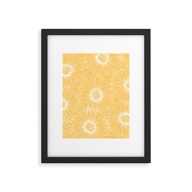 Yellow Sunflowers Line Art Framed Art Print Gallery Image 4