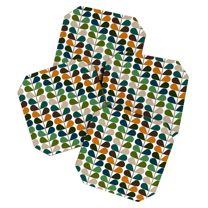 Mid Century Modern Fern Pattern Coaster Gallery Image 1