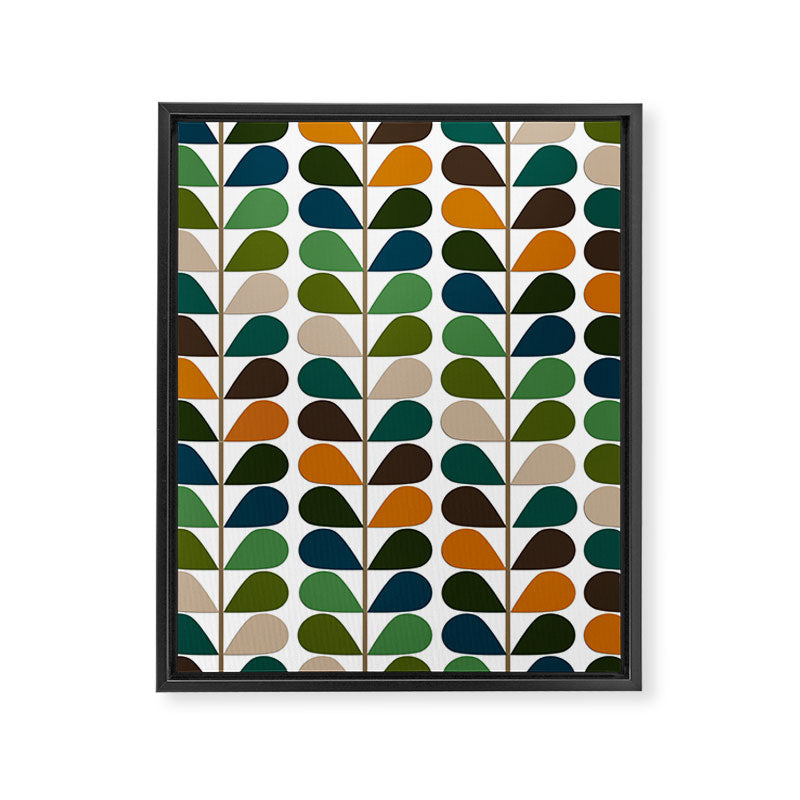 Mid Century Modern Fern Pattern Framed Canvas Print Gallery Image 8