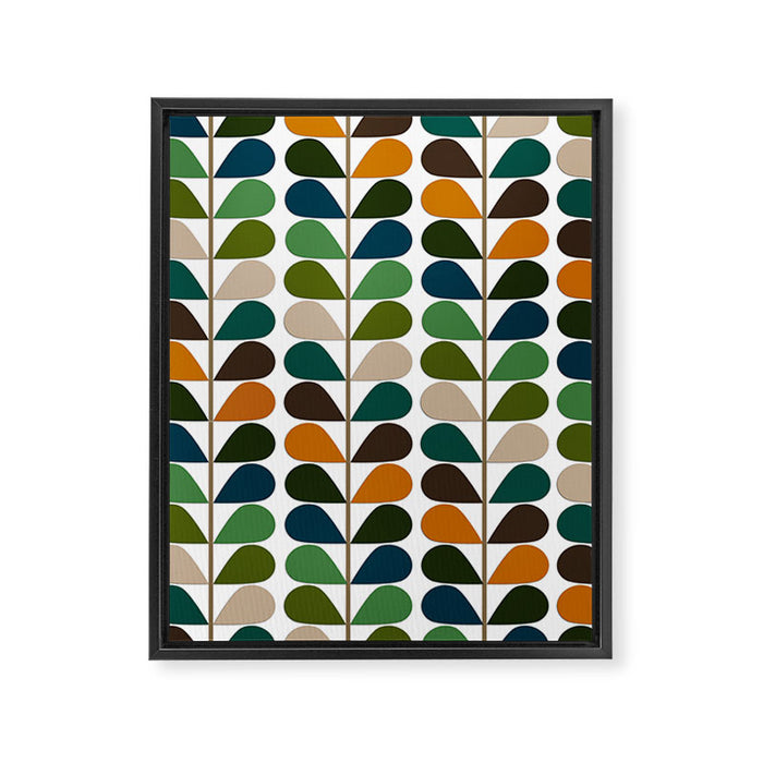 Mid Century Modern Fern Pattern Framed Canvas Print Gallery Image 1