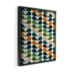 Mid Century Modern Fern Pattern Framed Canvas Print Gallery Image 2