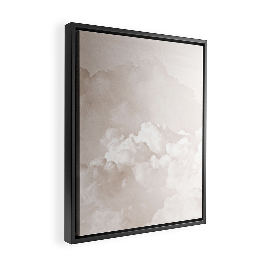 COTTON CANDY CLOUDS BEIGE by Monika Strigel Framed Canvas Print Gallery Image 2