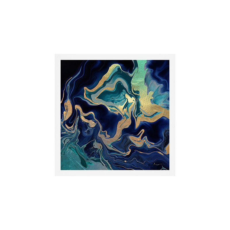 DRAMAQUEEN - GOLD INDIGO MARBLE Art Print Gallery Image 1