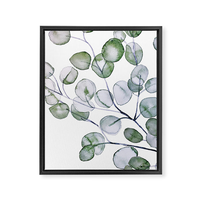 Eucalyptus Green Watercolor Framed Canvas Print Gallery Image 1