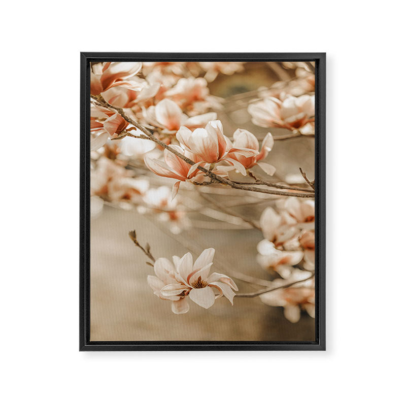MAGNOLIA PEACH BLOSSOM TREE Framed Canvas Print Gallery Image 6