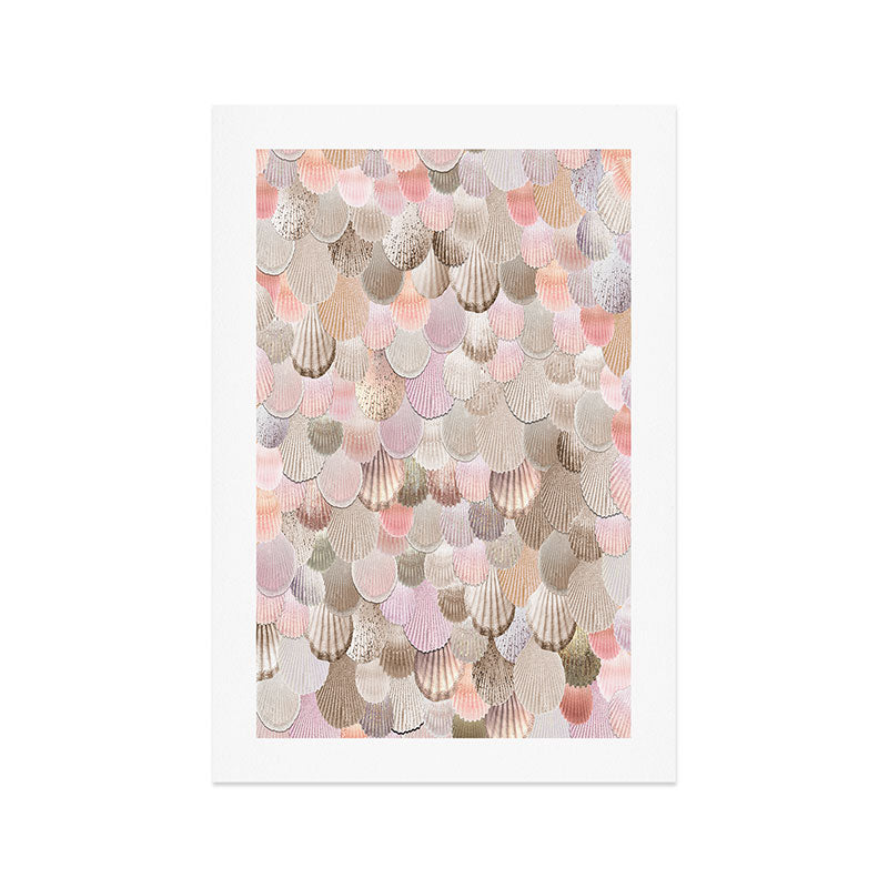 MERMAID SHELLS - CORAL ROSEGOLD Art Print Gallery Image 1