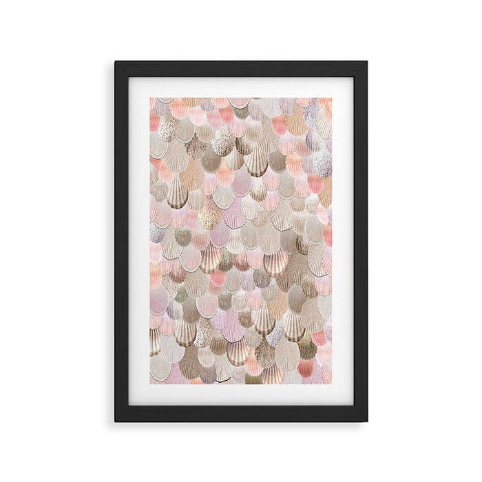 MERMAID SHELLS - CORAL ROSEGOLD Framed Art Print Gallery Image 1