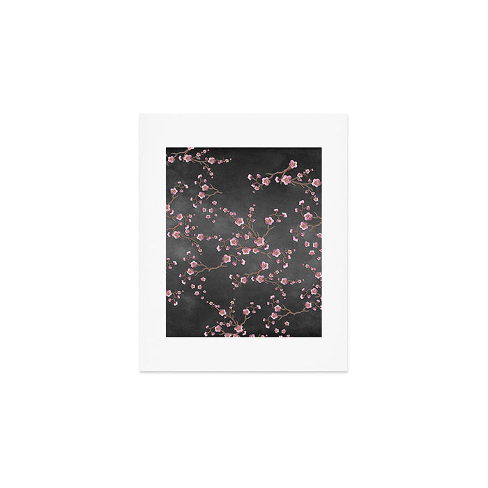 SAKURA LOVE - GRUNGE BLACK Art Print Gallery Image 1
